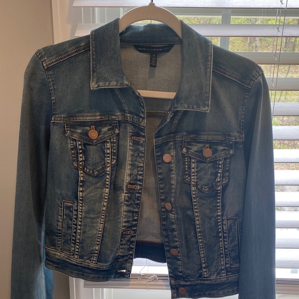 White House Black Market Medium Blue Denim Jean Jacket